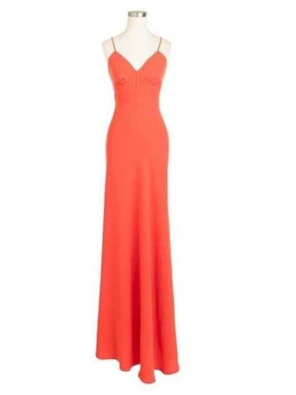 New 2 J.Crew formal Aubrey long dress in drapey matte crepe Sweet Persimmon red